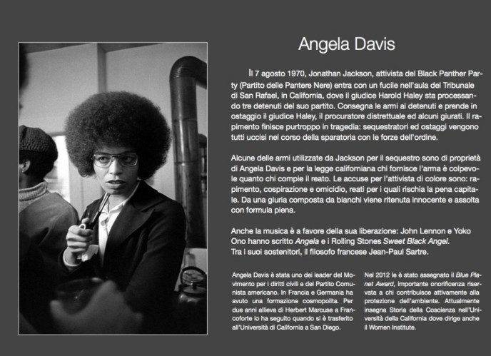 Angela Davis, attivista per i diritti degli afro-americani rischiava la pena di morte (1972)